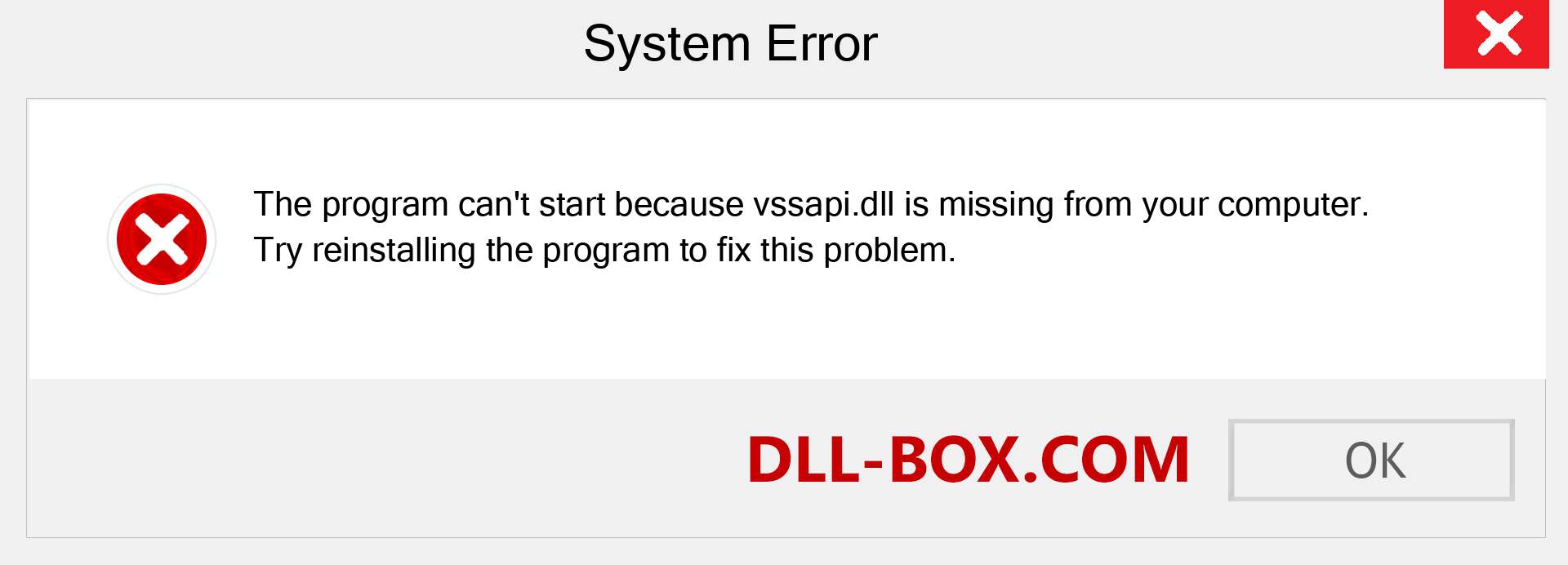  vssapi.dll file is missing?. Download for Windows 7, 8, 10 - Fix  vssapi dll Missing Error on Windows, photos, images